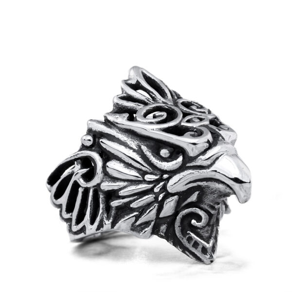 Ether11 Sterling Silver Messenger Hawk Ring