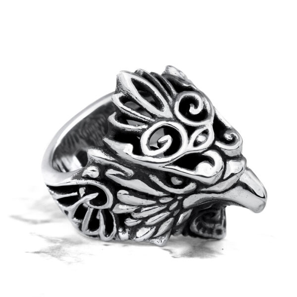 Ether11 Sterling Silver Messenger Hawk Ring