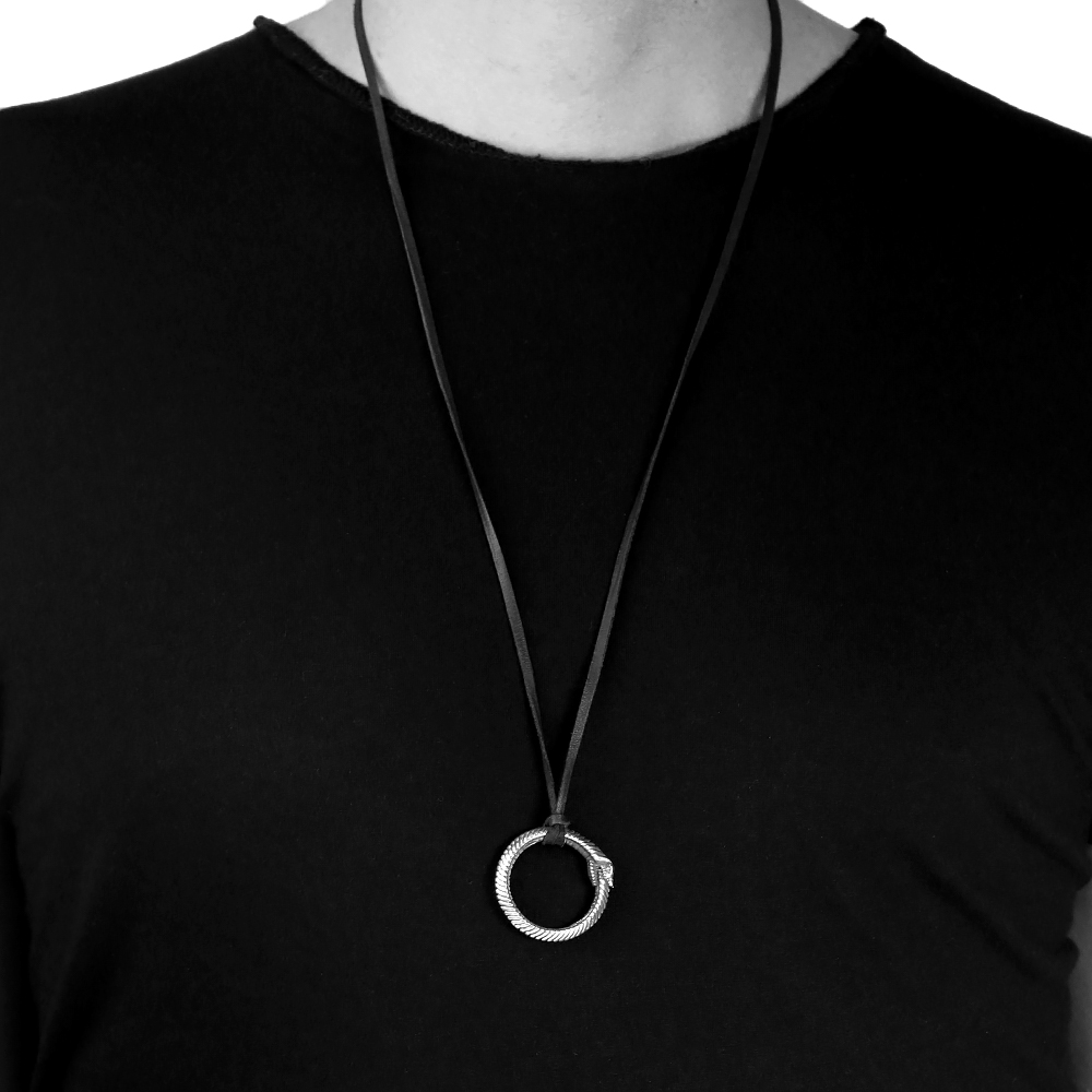 Ether11 Large Silver Ouroboros Pendant