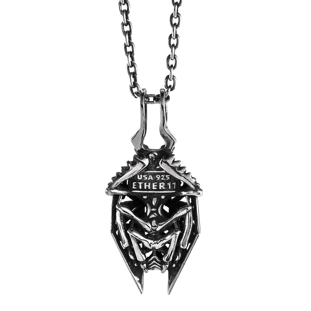 Ether 11 Sterling Silver Egyptian Victorian Scarab Pendant