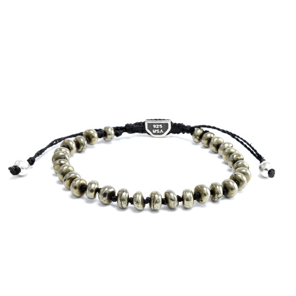 Ether11 Pyrite Bead Macrame Bracelet