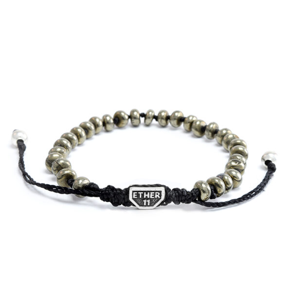 Ether11 Pyrite Bead Macrame Bracelet