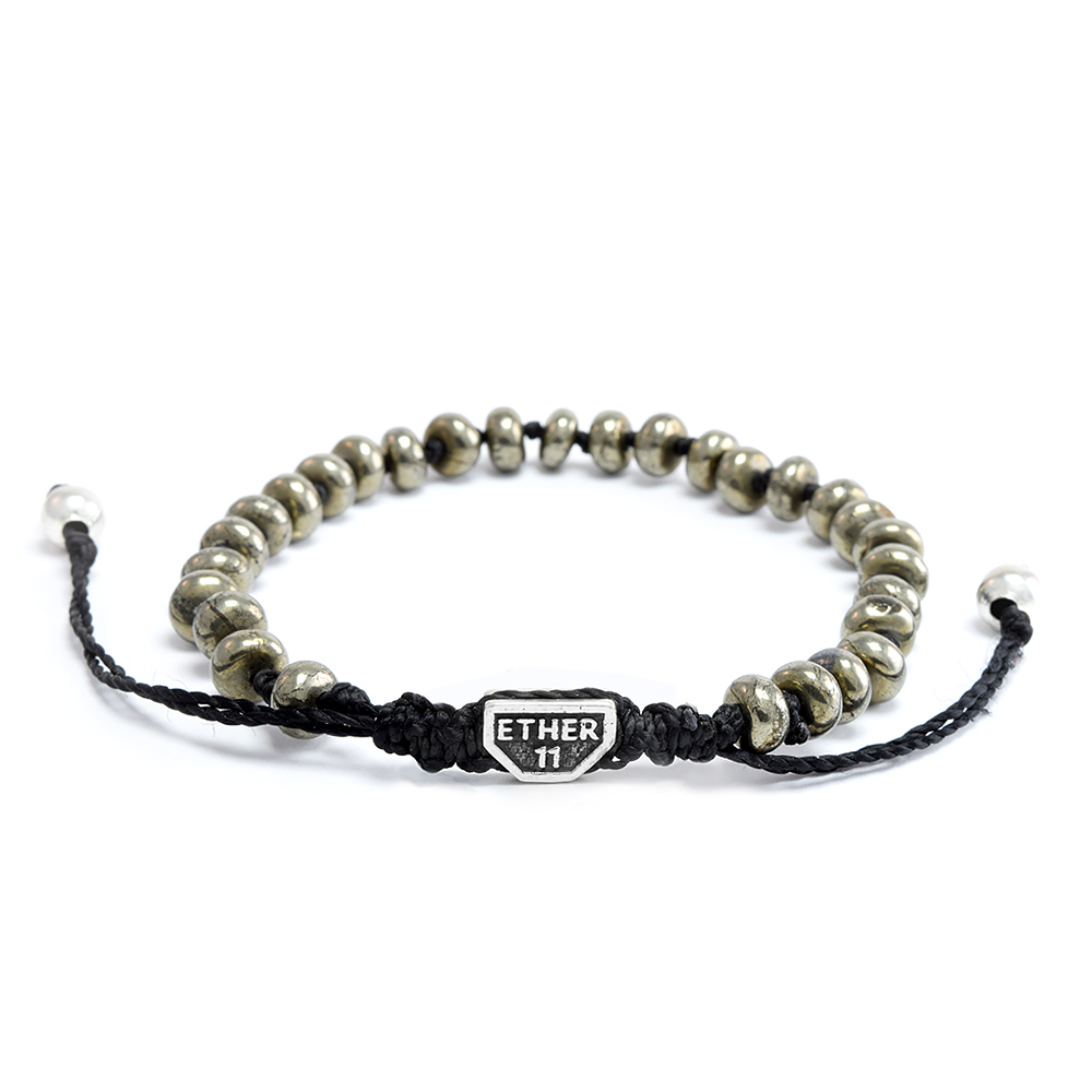 Ether11 Pyrite Bead Macrame Bracelet