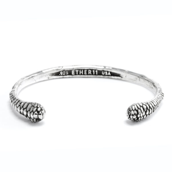 Ether11 Silver Snake Skin Cuff Bracelet
