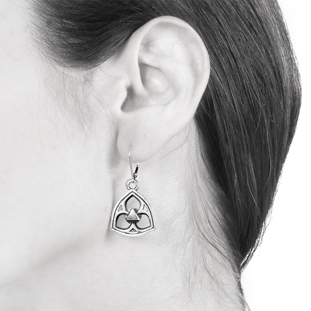 Ether11 Sterling Silver Gothic Trefoil Earrings