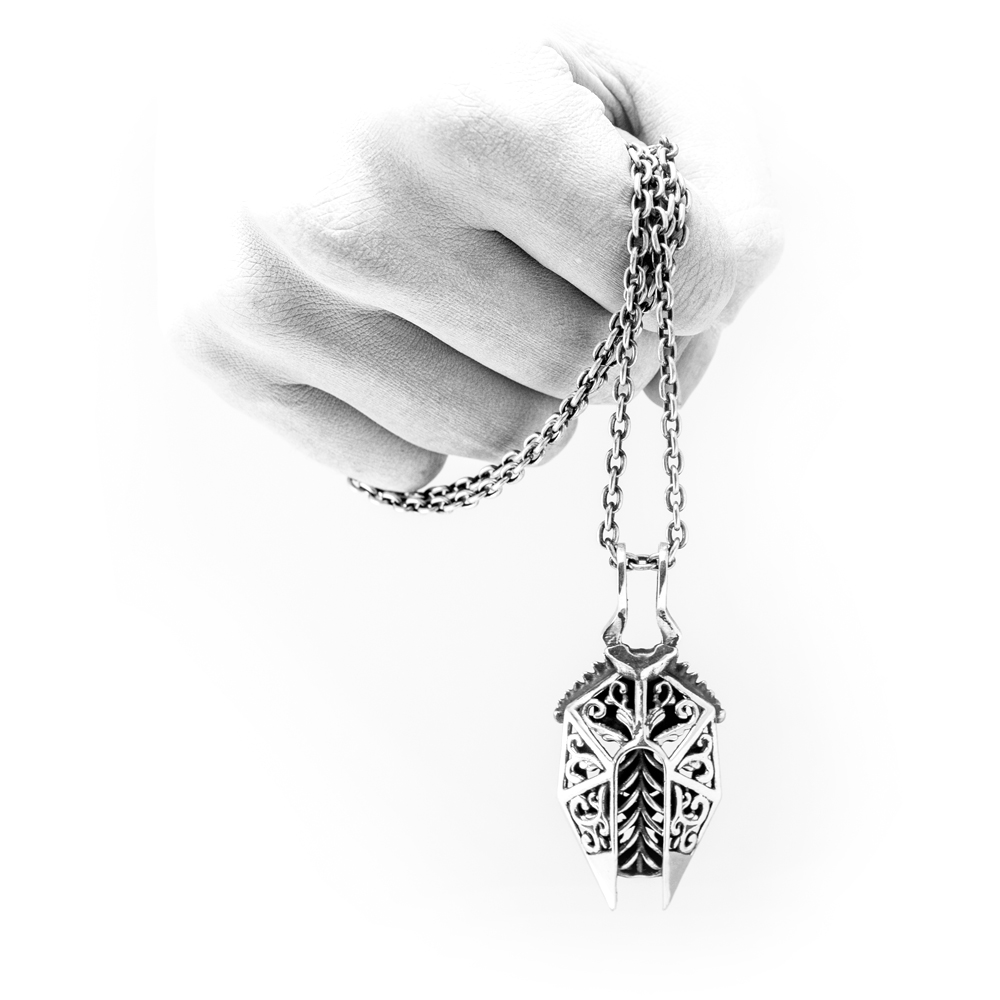 Victorian Scarab pendant in sterling silver, alternate view | Ether Eleven
