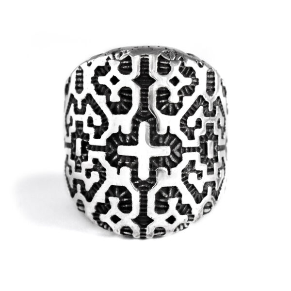 Ether11 Shipibo Geometric Pattern Ring