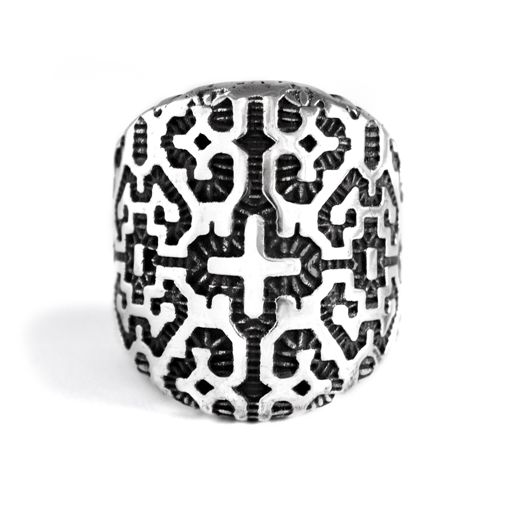 Ether11 Shipibo Geometric Pattern Ring