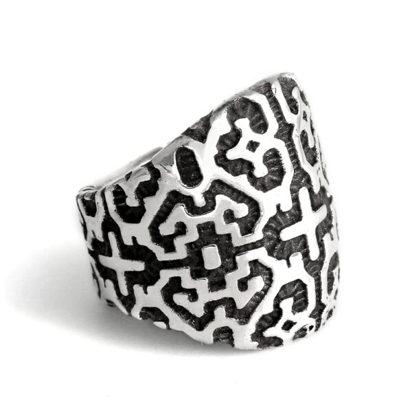Ether11 Shipibo Geometric Pattern Ring