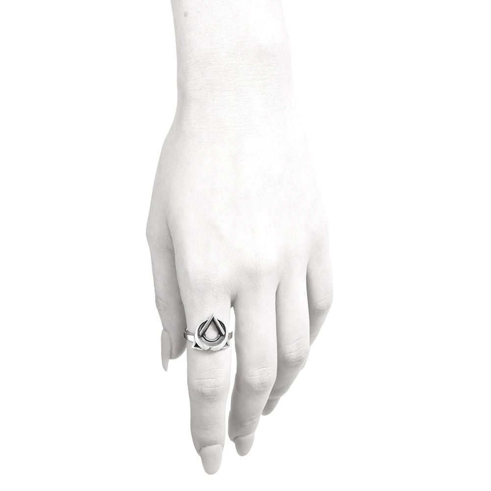 Ether11 Sterling Silver Trinity Moon Ring