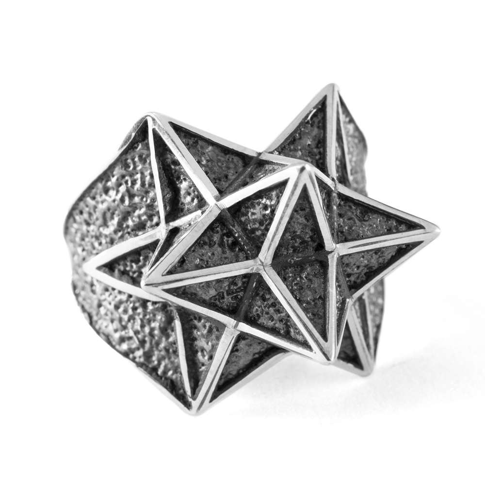 Ether11 Stellation Geometry Star Sterling Silver Ring