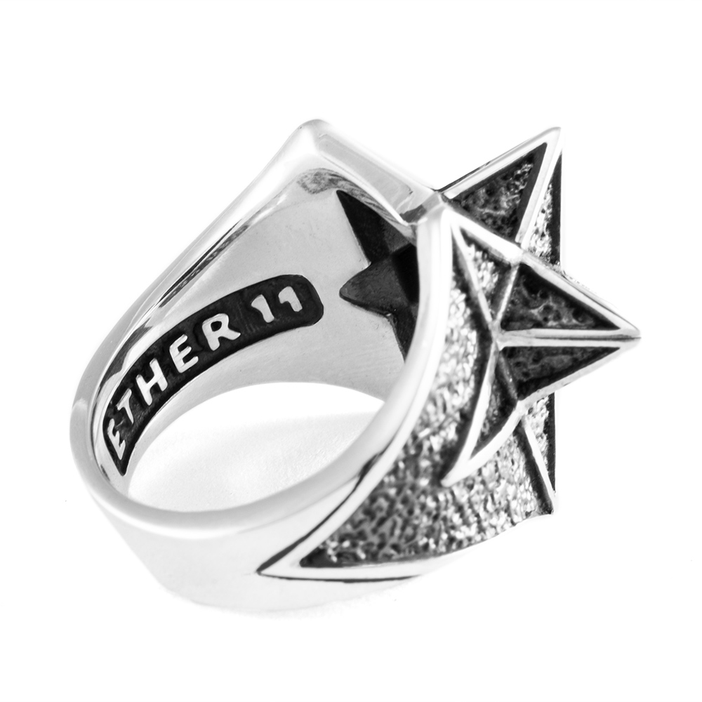 Ether11 Stellation Geometry Star Sterling Silver Ring