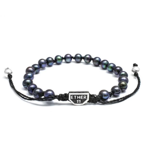 Ether11 Fresh Water Black Pearl Beaded Bracelet