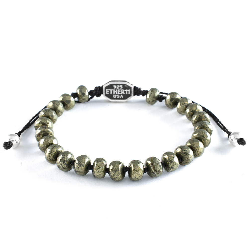 Ether 11 Faceted Pyrite Gemstone Bead Bracelet