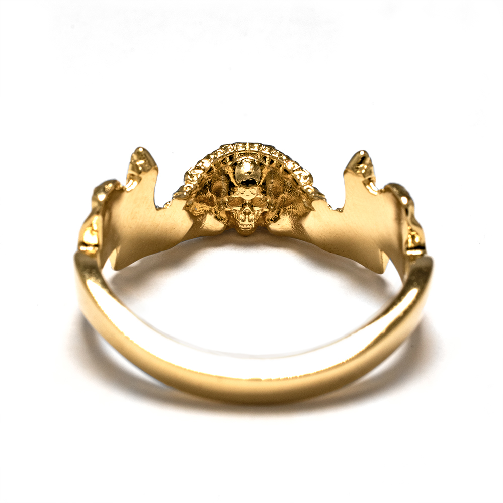 Cosmic Skull Ring with 10K Gold Jaw - Image 6