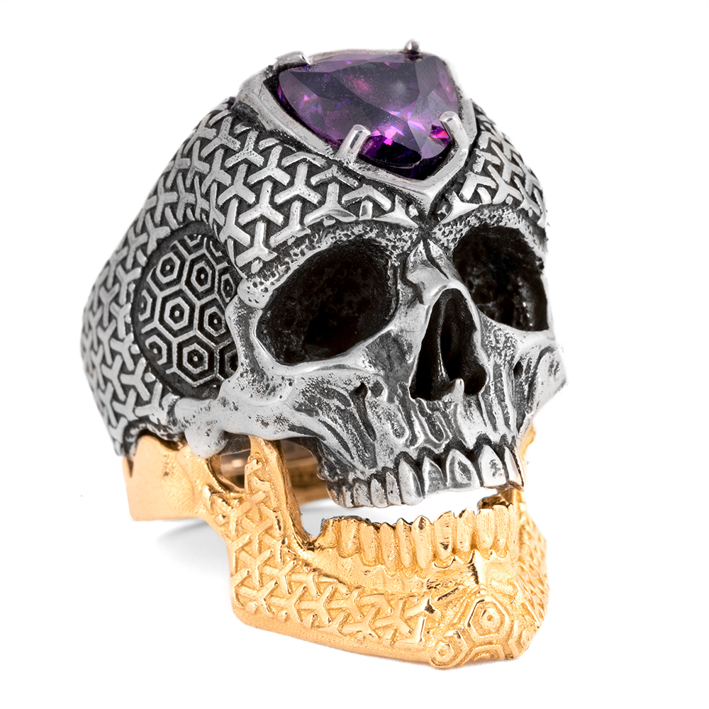 R043G_Cosmic_Skull2_Gold_Jaw_alt01 Ether Eleven 11 Cosmic Skull Ring Version 2