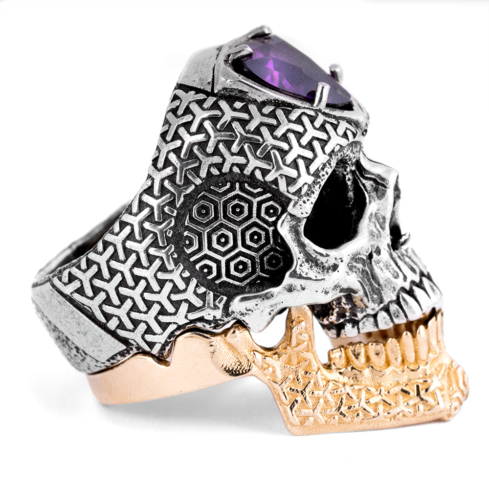 R043G Cosmic Skull2 Gold Jaw